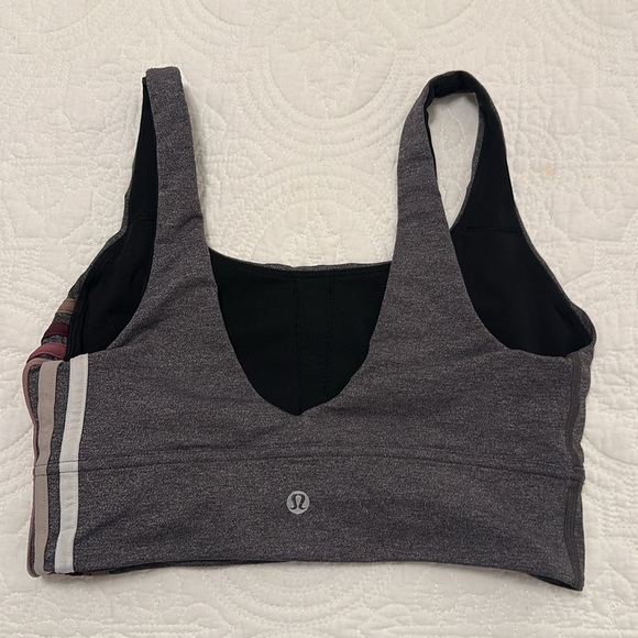 NWOT Lululemon Take A Hint Bra and Legging SET in Heathered Grey Size 6 - Picture 9 of 14